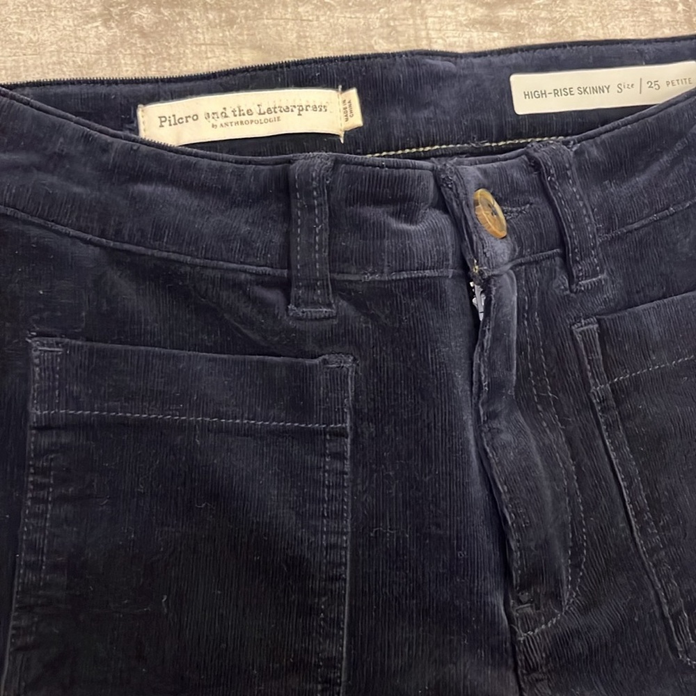Anthropologie Pilcro and the Letterpress Pants Womens 25 HiRise Skinny Corduroys